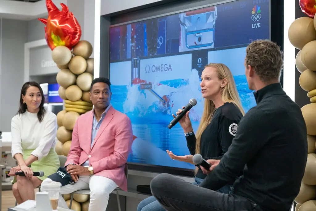 Fans enjoy Olympics Watch Party with 7X Olympic Medalist Dana Vollmer at Dublin Xfinity Store - Comcast California