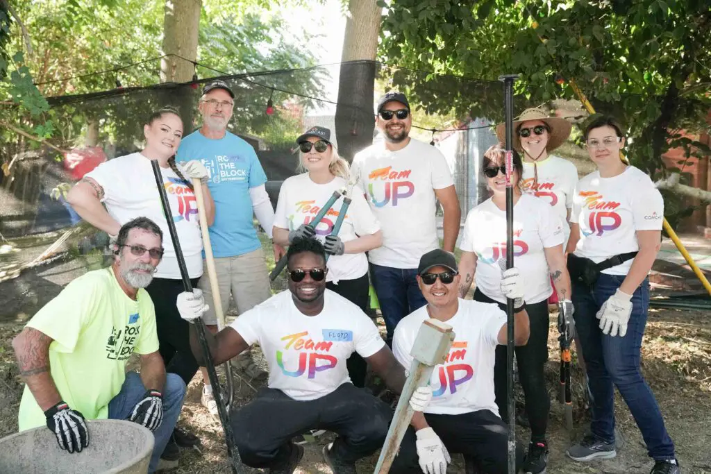 Comcast California team at Habitat for Humanity's Rock the Block 2024 in Sacramento