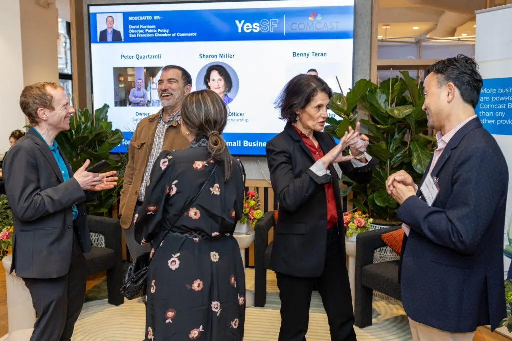 Networking of entrepreneurs and experts at Comcast's "Scaling for Success" event, part of the Small Business Week series, held at Yes SF Headquarters on Thursday, May 8th, 2025, in San Francisco.
