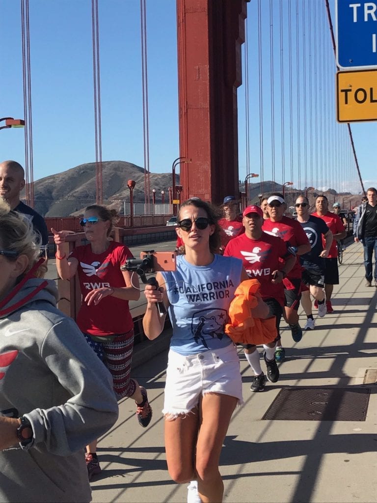 Runners on Golden Gate Bridge