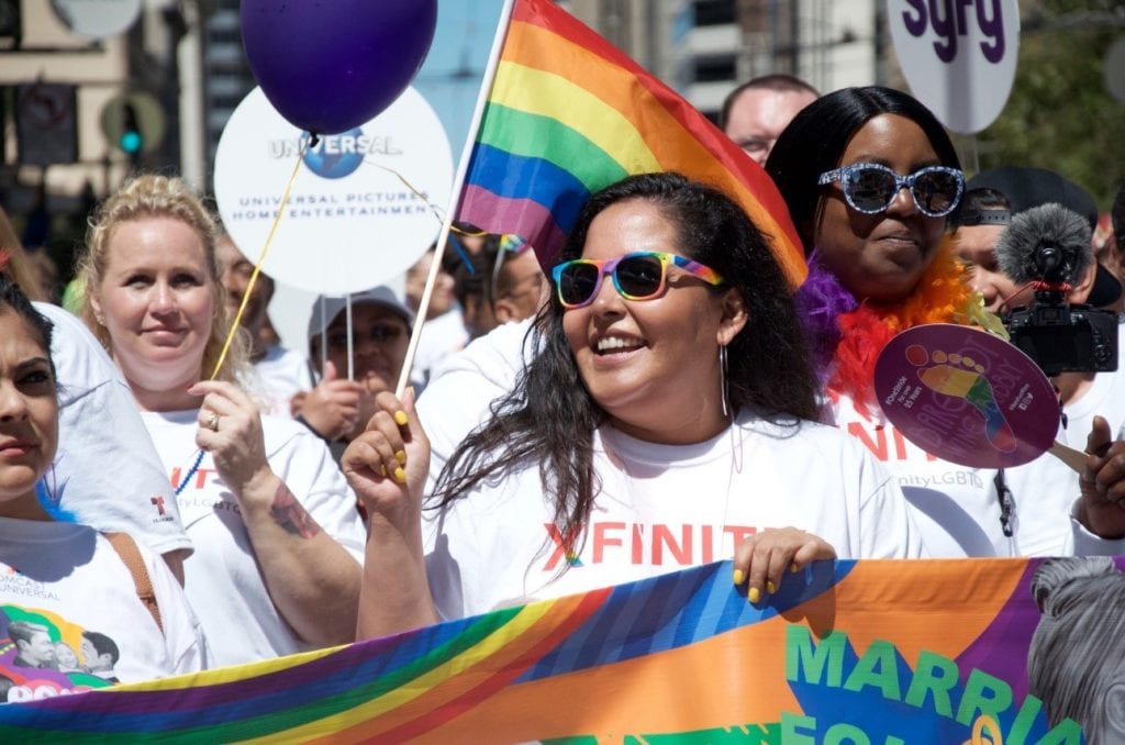 Participants in pride parade