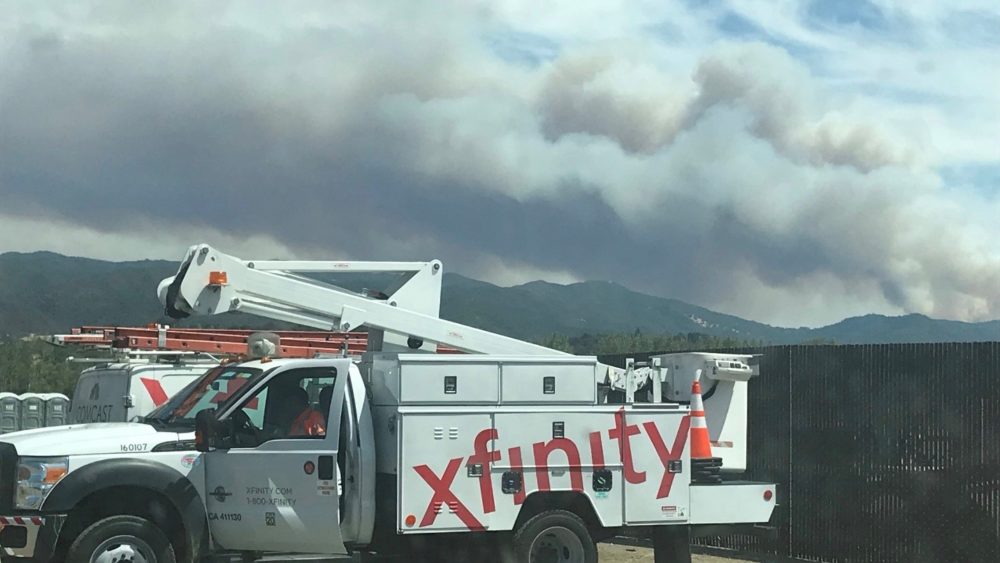 Xfinity truck on a hill