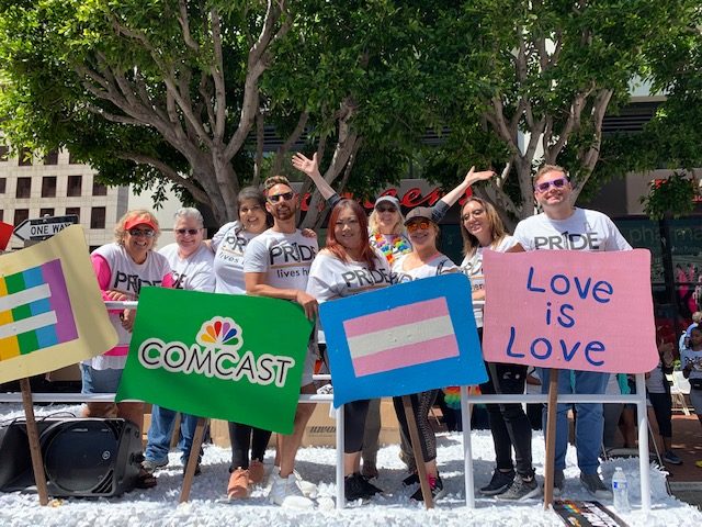 Comcast at Pride parade