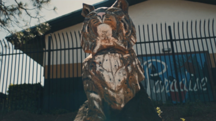 The Paradise High School bobcat statue.