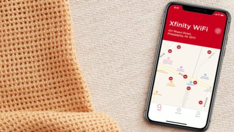 Xfinity hotspots displayed on a map