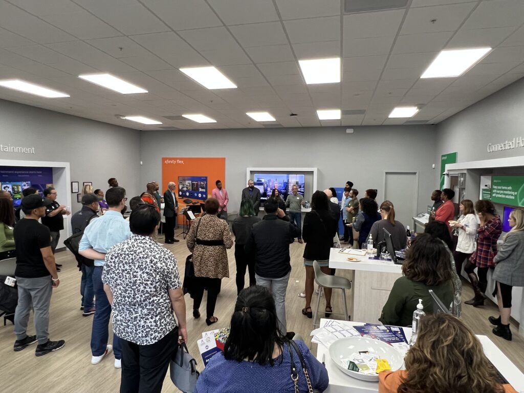 Oakland Metro Chamber Mixer Reception at Xfinity store on Broadway