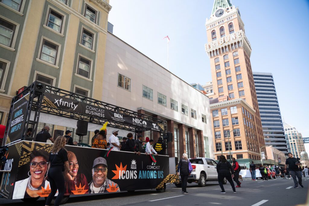 Comcast float at the 7th Annual Black Joy Parade on Sunday, Feb. 25, 2024 in Oakland, CA