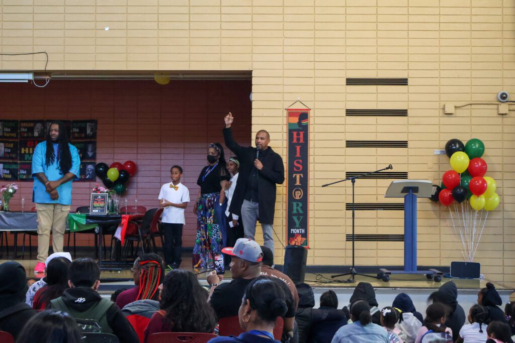 Comcast California team and Shamann Walton volunteer at a Black History Month event for the San Francisco Boys & Girls Club