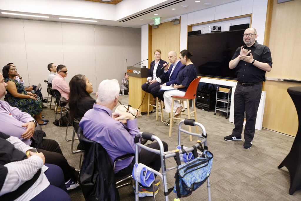 Tom Wlodkowski discusses Comcast's American Sign Language (ASL) Video Remote Interpreting (VRI) Services on Thursday, June 6, 2024 in San Francisco. (Kim White/Comcast)