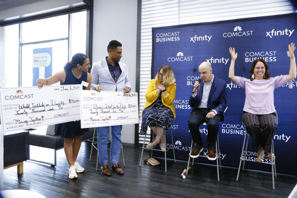 Tom Wlodkowski discusses Comcast's American Sign Language (ASL) Video Remote Interpreting (VRI) Services on Thursday, June 6, 2024 in San Francisco. (Kim White/Comcast)