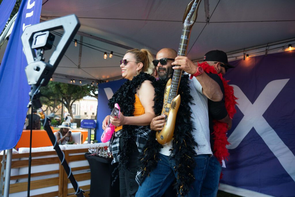 EL TRI music fans enjoying the Xfinity lounge at Music in the park in San Jose, CA.