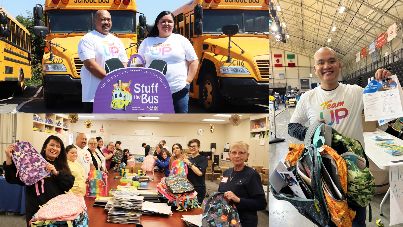 Comcast California employees volunteer at back to school events to support local students and families with new backpacks, school supplies, and resources.